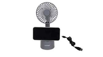 Challenge Grey Hand Held Desk Fan With Dock - 4 Inch