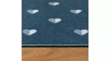 Hearts Printed Washable Polyester Doormat - Grey