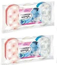 2 x Packs Of Massage Sponge - 3 Per Pack Assorted Colours