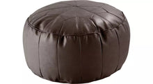 Kaikoo Moroccan Faux Leather Footstool - Chocolate