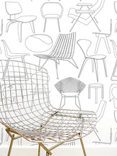 Mini Moderns "Sitting Comfortably?" Wallpaper, Snow