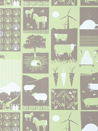 Mini Moderns "Moo" Wallpaper, Pear Green