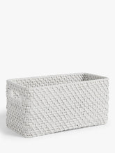 John LewisModern Country Rattan Storage Box, White, Medium