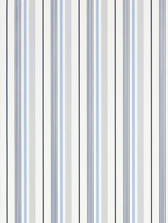 Ralph Lauren Gable Stripe Wallpaper, French Blue, PRL057/01