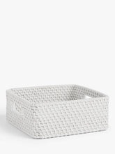 John LewisModern Country Rattan Shallow Basket, White