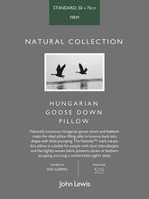 John LewisNatural Collection Hungarian Goose Down Standard Pillow, Firm