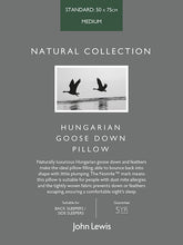 John LewisNatural Collection Hungarian Goose Down Standard Pillow, Medium