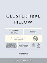 John LewisSynthetic Clusterfibre Standard Pillow, Medium