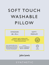 John LewisSynthetic Soft Touch Washable Kingsize Pillow, Soft/Medium