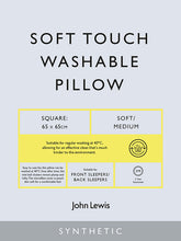 John LewisSynthetic Soft Touch Washable Square Pillow, Soft/Medium