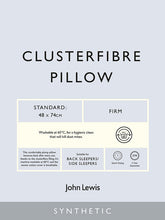 John LewisSynthetic Clusterfibre Standard Pillow, Firm