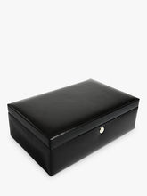 Dulwich Designs Windsor Leather 10 Piece Watch Box, Black