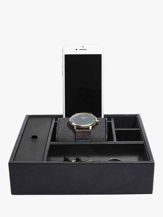 Stackers Large Technology and Watch Box, Black