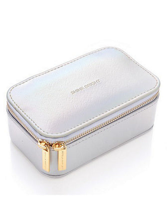 Estella Bartlett Iridescent Shine Bright Zipped Jewellery Box, Silver