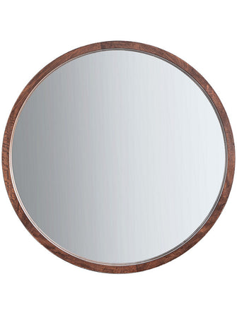 Gallery Direct Marx Wood Framed Round Mirror, 90cm, Natural