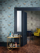 Cole & Son Macchine Volanti Wallpaper, 114/10021 Slate Blue & Gilver