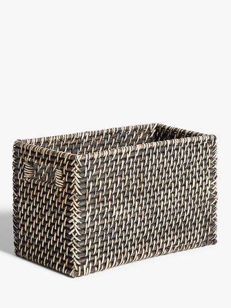 John LewisFusion Dark Rattan Open Basket, Small