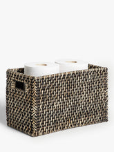 John LewisFusion Dark Rattan Open Basket, Small