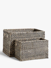 John LewisFusion Dark Rattan Open Basket, Small