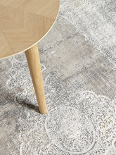 Gooch Luxury Distressed Medallion Rug, L120 x W180 cm, Silver