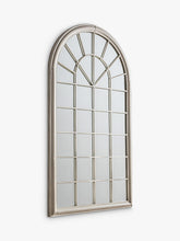 Gallery Direct Fura Outdoor Garden Wall Window Style Arched Mirror, 131 x 75cm, Antique Cream