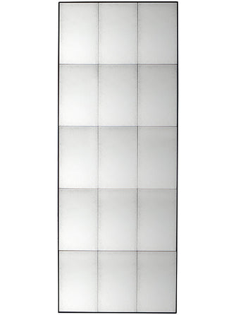 Gallery Direct Bastien Antiqued Glass Rectangular Mirror, 160 x 62cm, Black