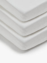 John Lewis ANYDAYCotton Fitted Cot Sheet, Pack of 3, 60 x 120cm, White