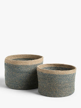 John LewisJute Basket, Set of 2, Blue