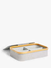 John LewisBamboo Rim Divided Storage Box, Grey