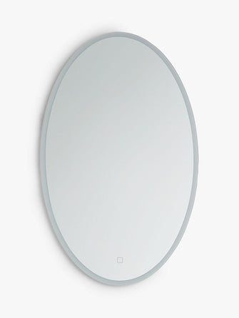 John LewisAura Wall Mounted Illuminated Bathroom Mirror, Oval