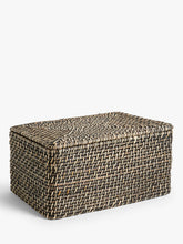 John LewisDark Rattan Lidded Storage Box, Dark Rattan