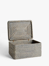 John LewisDark Rattan Lidded Storage Box, Dark Rattan