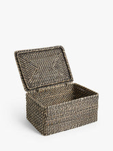 John LewisDark Rattan Lidded Storage Box, Dark Rattan