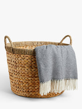 John LewisWater Hyacinth Log Basket with Contrast Trim