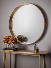 Gallery Direct Ridge Round Wall Mirror, 95cm, Gold