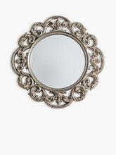 Gallery Direct Decorative Leaf Motif Round Wall Mirror, 92.5cm, Antique Silver