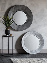 Gallery Direct Round Distressed Metal Wall Mirror, 81cm, White