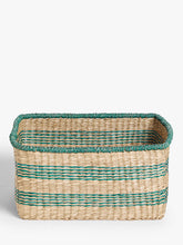 John LewisSquare Seagrass Basket, Natural / Green