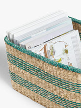 John LewisSquare Seagrass Basket, Natural / Green