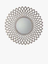 Gallery Direct Bharta Large Round Wood Frame Mirror, 120cm, SIlver