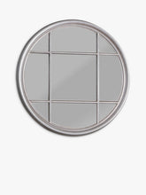 Gallery Direct Eccleston Round Wood Frame Window Mirror, 100cm, Silver