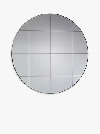 Gallery Direct Boxley Round Metal Frame Mirror, 100cm, Silver