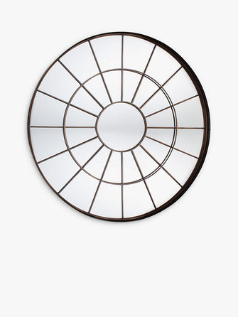 Gallery Direct Battersea Large Round Metal Frame Mirror, 105cm, Bronze