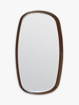 Gallery Direct Keaton Oval Wood Frame Wall Mirror, 90 x 55cm, Walnut