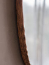 Gallery Direct Keaton Oval Wood Frame Wall Mirror, 90 x 55cm, Walnut