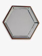 Gallery Direct Pacific Hexagonal Wood Frame Mirrors, 35 x 30.5cm, Set of 6, Bronze/Clear