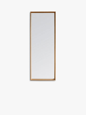 Gallery Direct Comet Long Rectangular Wood Frame Wall Mirror, 142.5 x 53cm, Natural