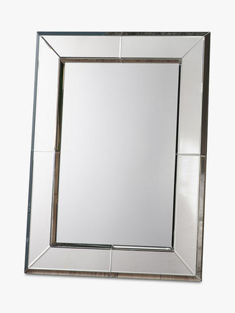 Gallery Direct Vienna Rectangular Bevelled Glass Frame Wall Mirror, 106 x 80cm, Clear