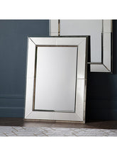 Gallery Direct Vienna Rectangular Bevelled Glass Frame Wall Mirror, 106 x 80cm, Clear