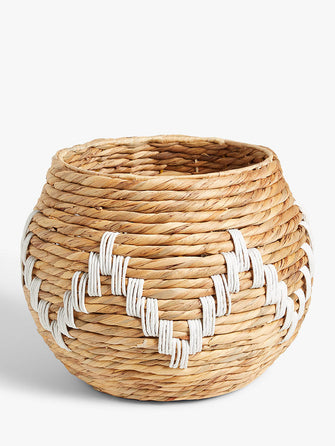 John LewisWater Hyacinth & White Weave Basket